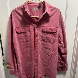 LL Bean Pink Button-Up Shirt